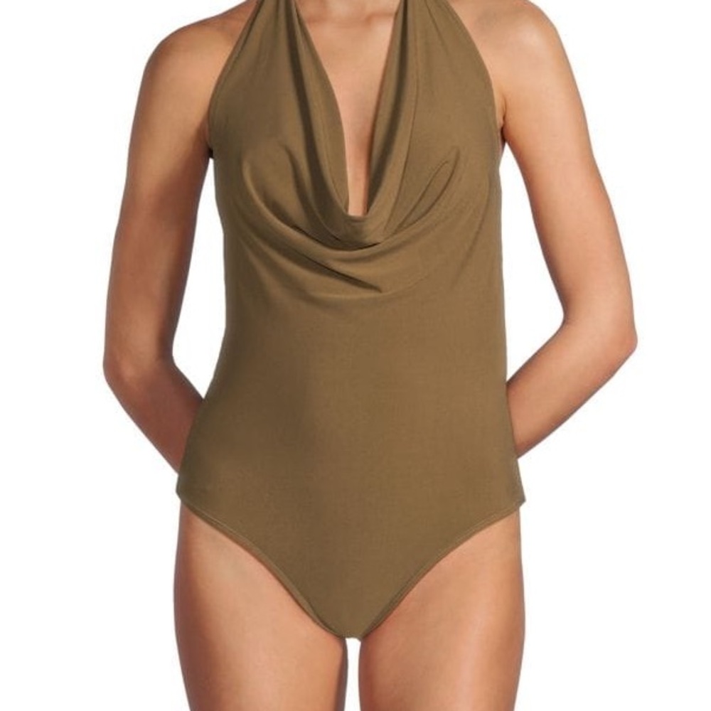Weworewhat Cowl halter bodysuit medium used
